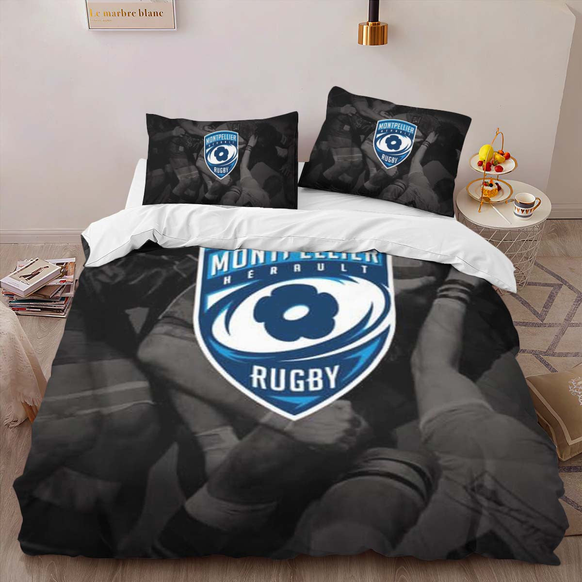 Housse De Couette MHR Montpellier HÃ©rault Rugby Club 03 Parure de lit Ensemble De Literie