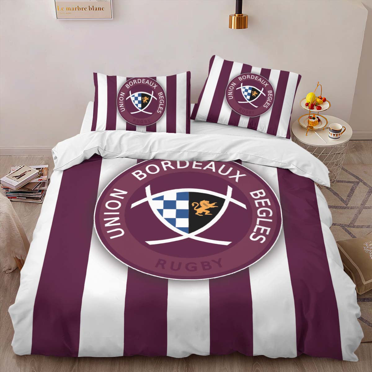 Housse De Couette Bordeaux Begles Rugby Club 06 Parure de lit Ensemble De Literie