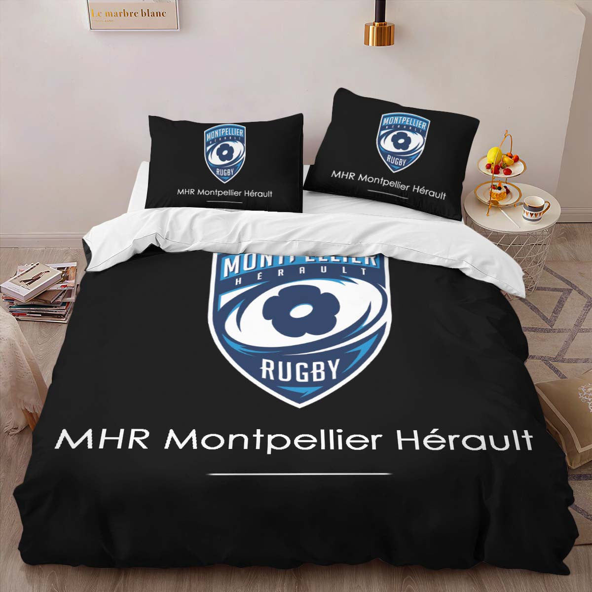 Housse De Couette MHR Montpellier HÃ©rault Rugby Club 06 Parure de lit Ensemble De Literie