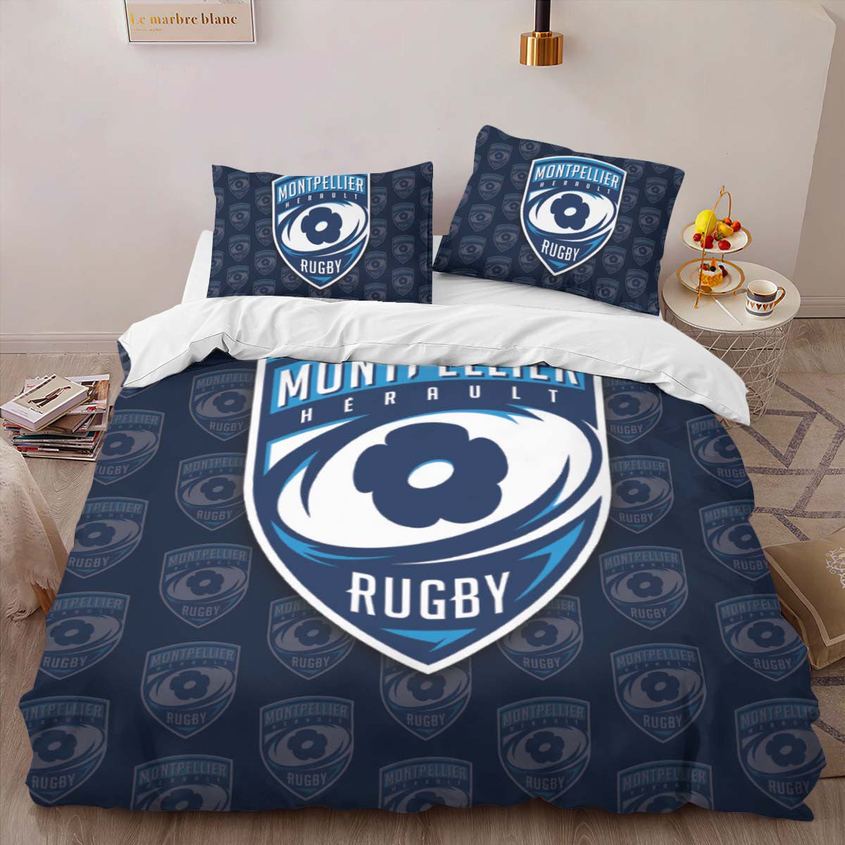 Housse De Couette MHR Montpellier HÃ©rault Rugby Club 12 Parure de lit Ensemble De Literie