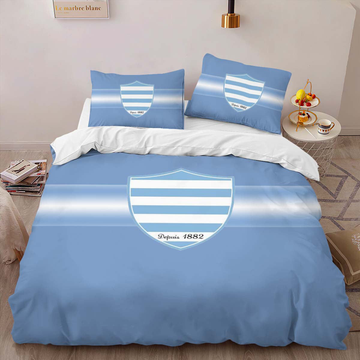 Housse De Couette Racing 92 Rugby Club 01 Parure de lit Ensemble De Literie