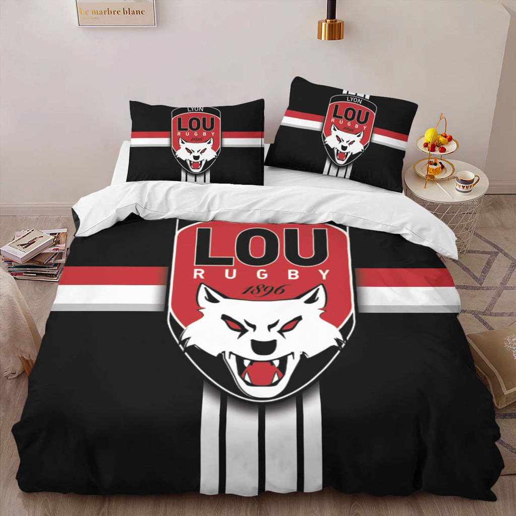 Housse De Couette Lou Lyon Olympique Universitaire Rugby Club 10 Parure de lit Ensemble De Literie