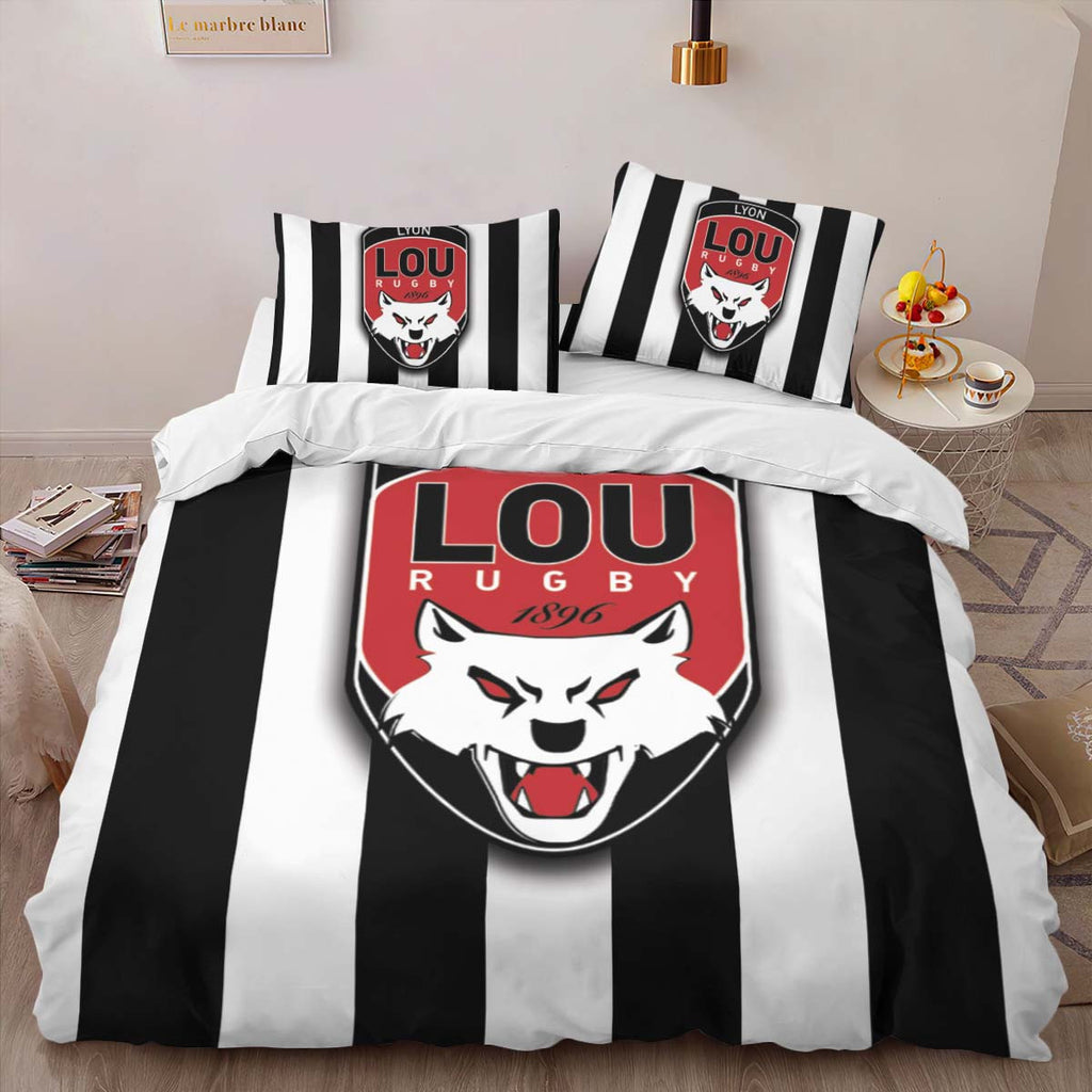 Housse De Couette Lou Lyon Olympique Universitaire Rugby Club 08 Parure de lit Ensemble De Literie