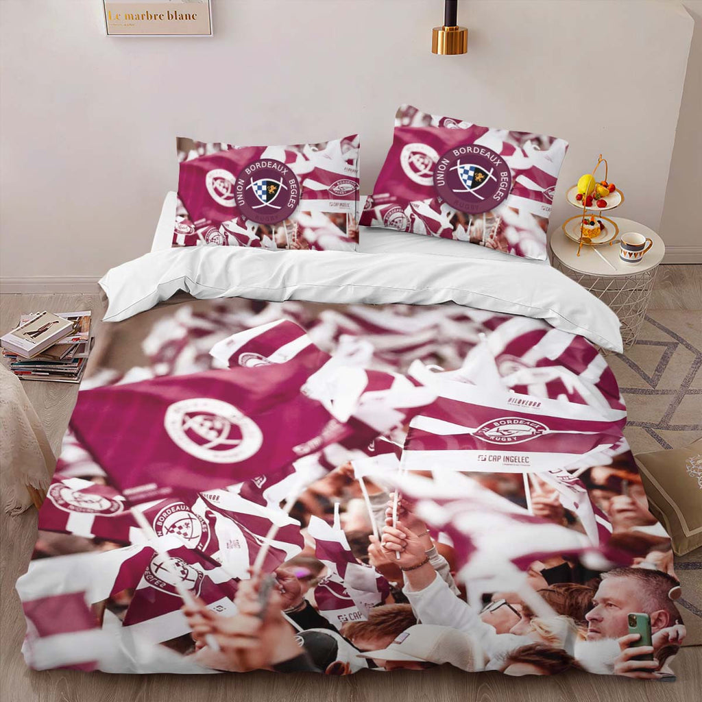 Housse De Couette Bordeaux Begles Rugby Fan 02 Parure de lit Ensemble De Literie
