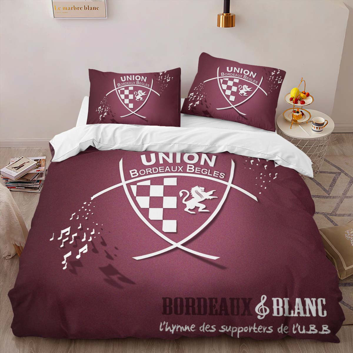 Housse De Couette Bordeaux Begles Rugby Club 01 Parure de lit Ensemble De Literie