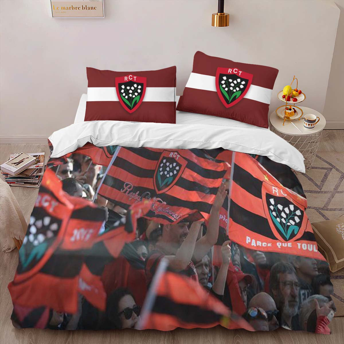 Housse De Couette RCT Toulonnais Rugby Club 12 Parure de lit Ensemble De Literie