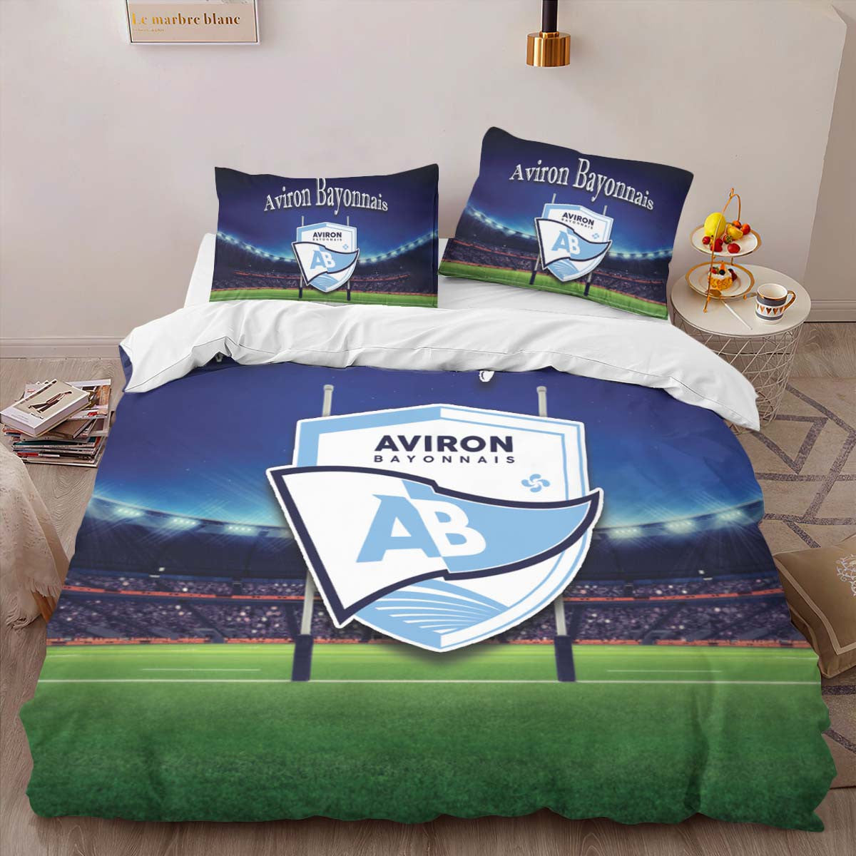 Housse De Couette Aviron Bayonnais Rugby Club 11 Parure de lit Ensemble De Literie