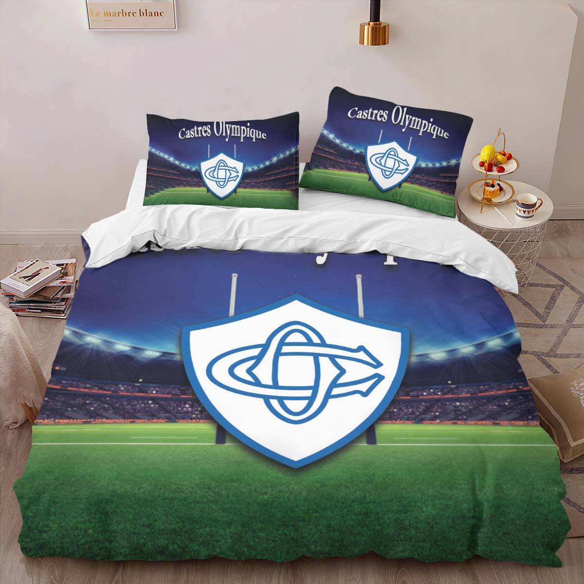 Housse De Couette Castres Olympique Rugby Club 14 Parure de lit Ensemble De Literie