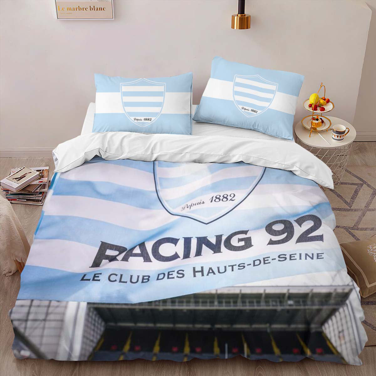 Housse De Couette Racing 92 Rugby Club 05 Parure de lit Ensemble De Literie