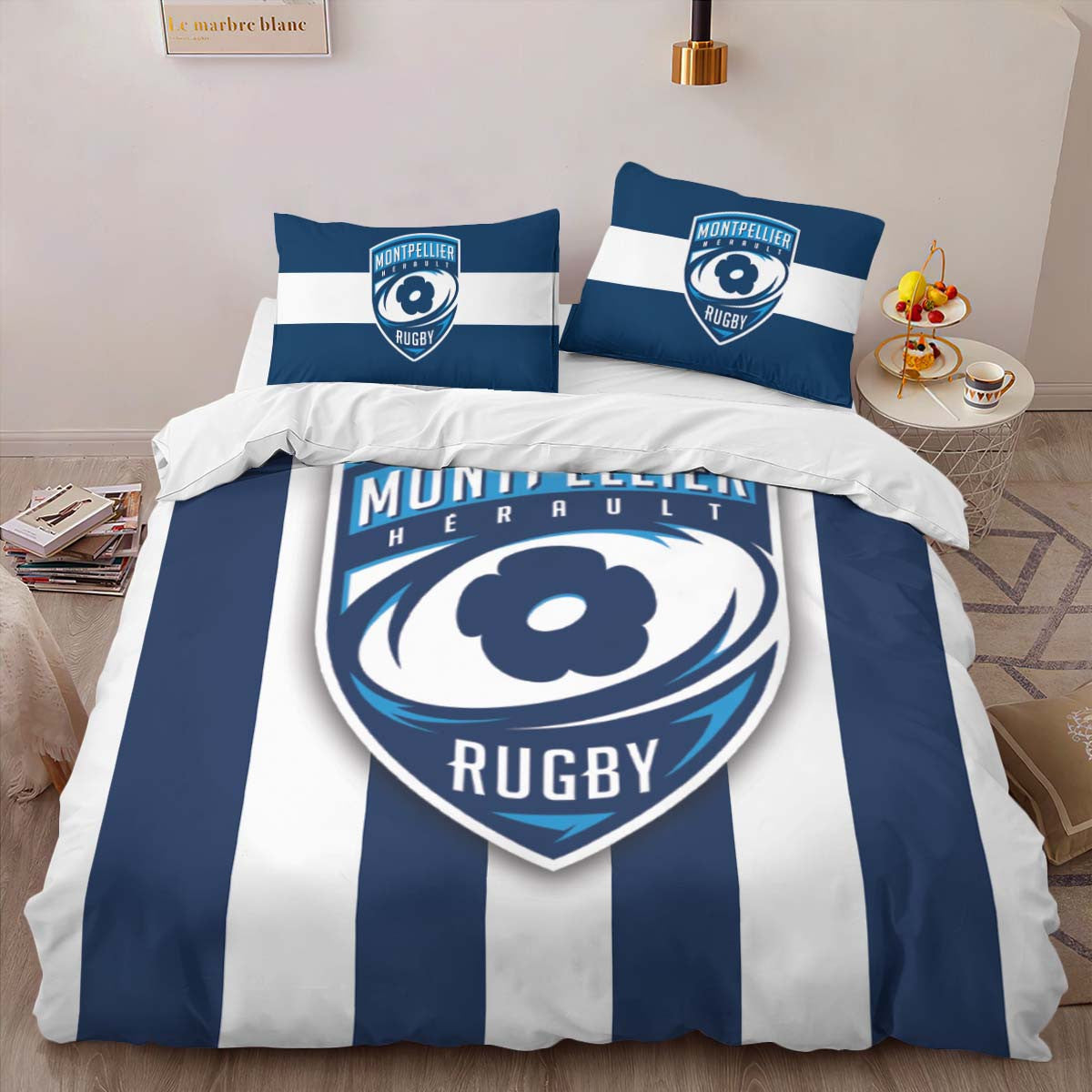 Housse De Couette MHR Montpellier HÃ©rault Rugby Club 09 Parure de lit Ensemble De Literie
