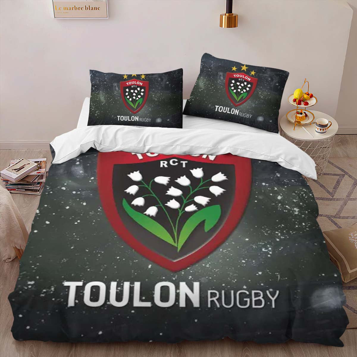 Housse De Couette RCT Toulonnais Rugby Club Parure de lit Ensemble De Literie