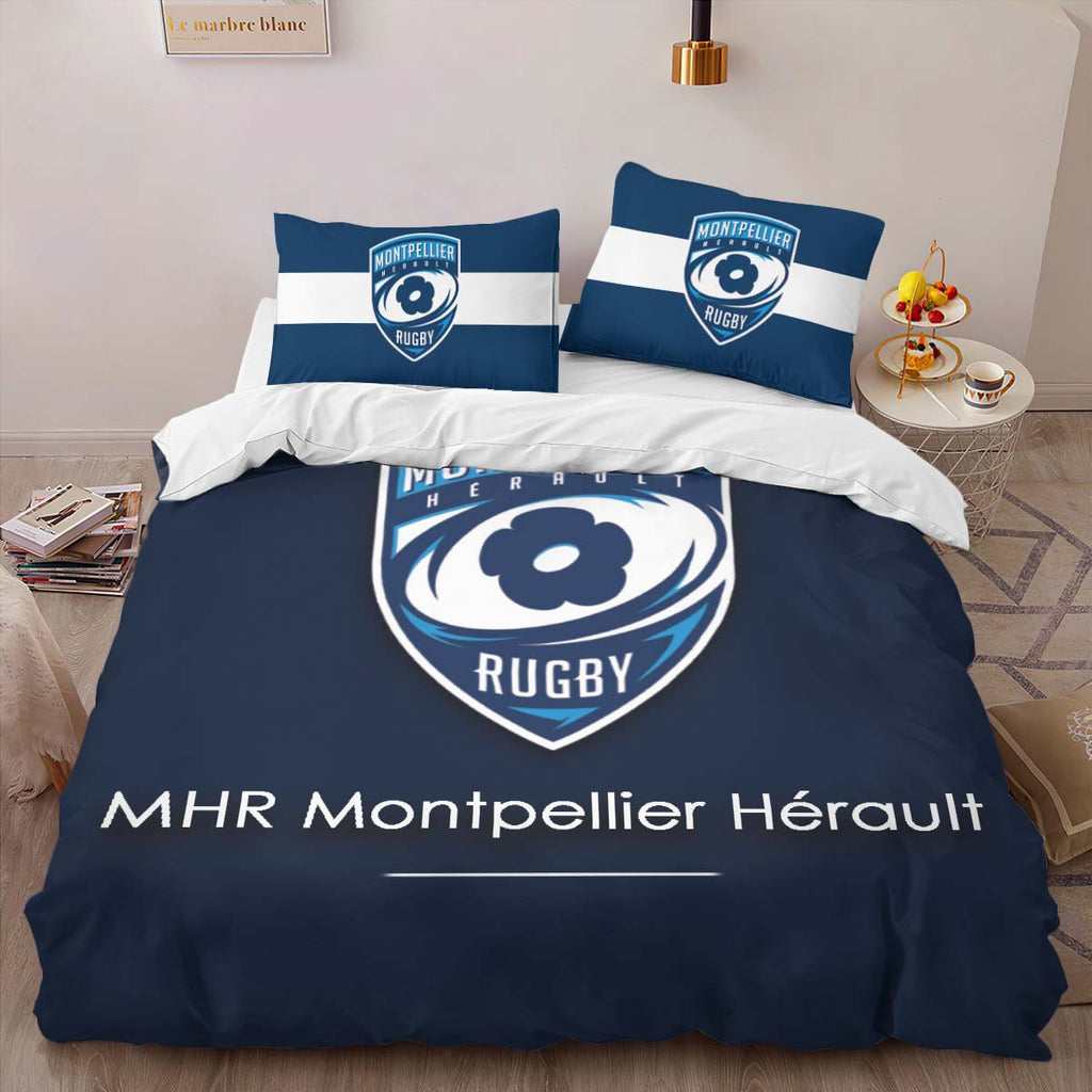 Housse De Couette MHR Montpellier HÃ©rault Rugby Club 13 Parure de lit Ensemble De Literie