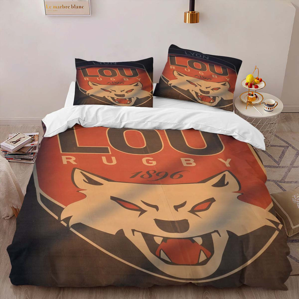 Housse De Couette Lou Lyon Olympique Universitaire Rugby Club 02 Parure de lit Ensemble De Literie